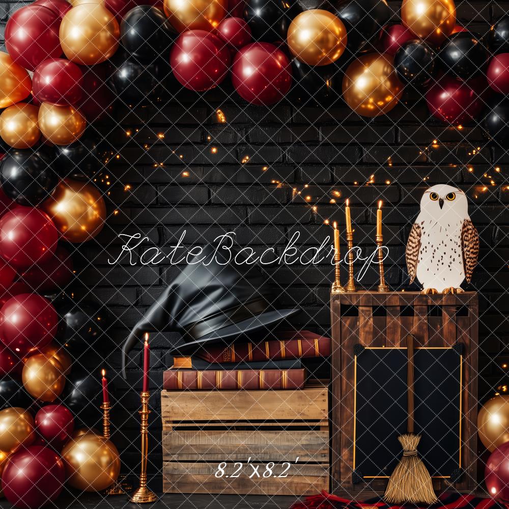 Kate Magic Black Brick Wall Balloon Owl Backdrop Designed by Patty Roberts