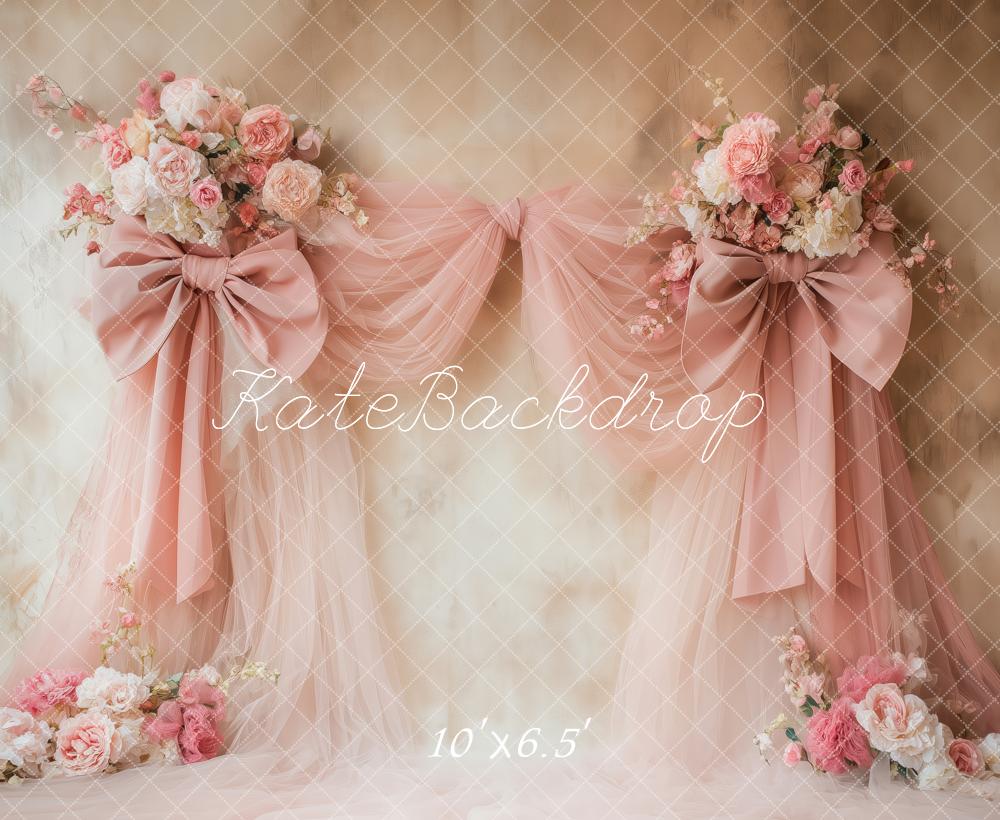 Kate Romantic Pink Bow Backdrop Designed by Patty Roberts