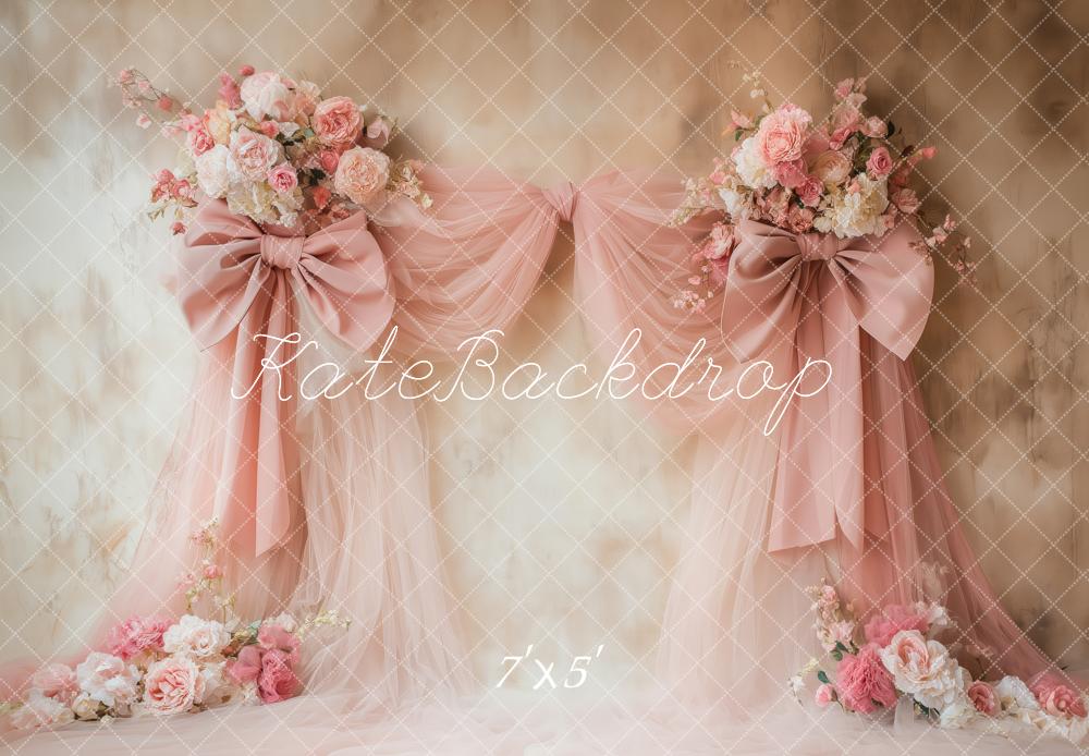 Kate Romantic Pink Bow Backdrop Designed by Patty Roberts