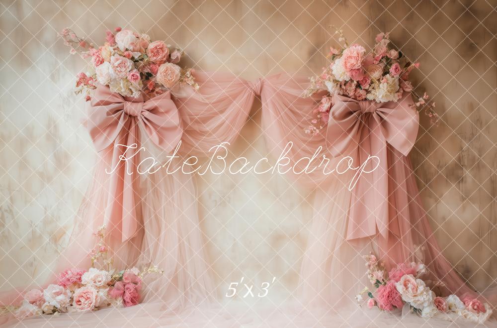 Kate Romantic Pink Bow Backdrop Designed by Patty Roberts