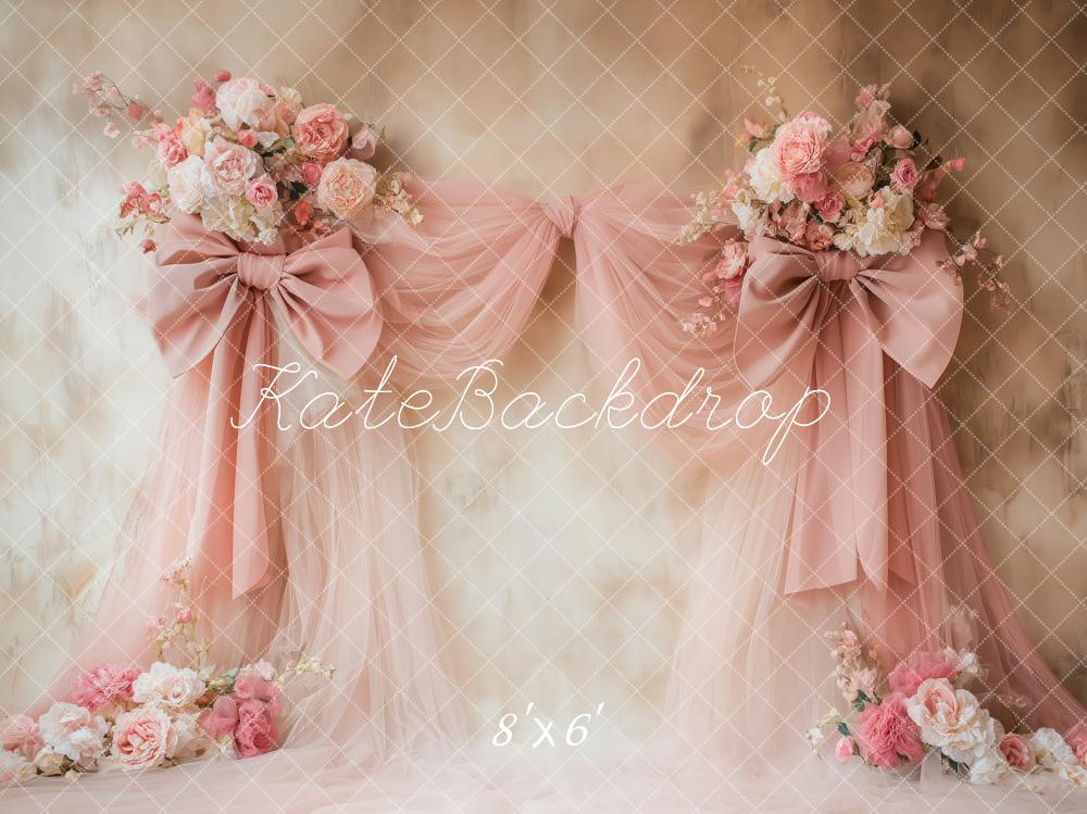 Kate Romantic Pink Bow Backdrop Designed by Patty Roberts