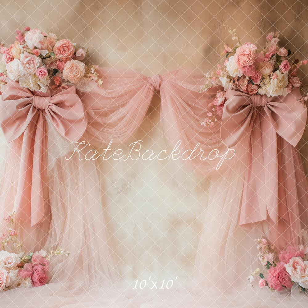 Kate Romantic Pink Bow Backdrop Designed by Patty Roberts