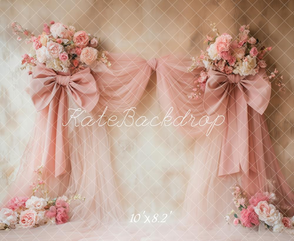 Kate Romantic Pink Bow Backdrop Designed by Patty Roberts