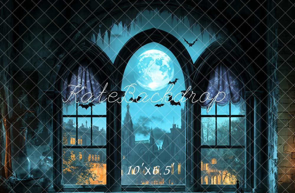 Kate Fleece Halloween Arch Backdrop Moonlit Night Designed by Emetselch