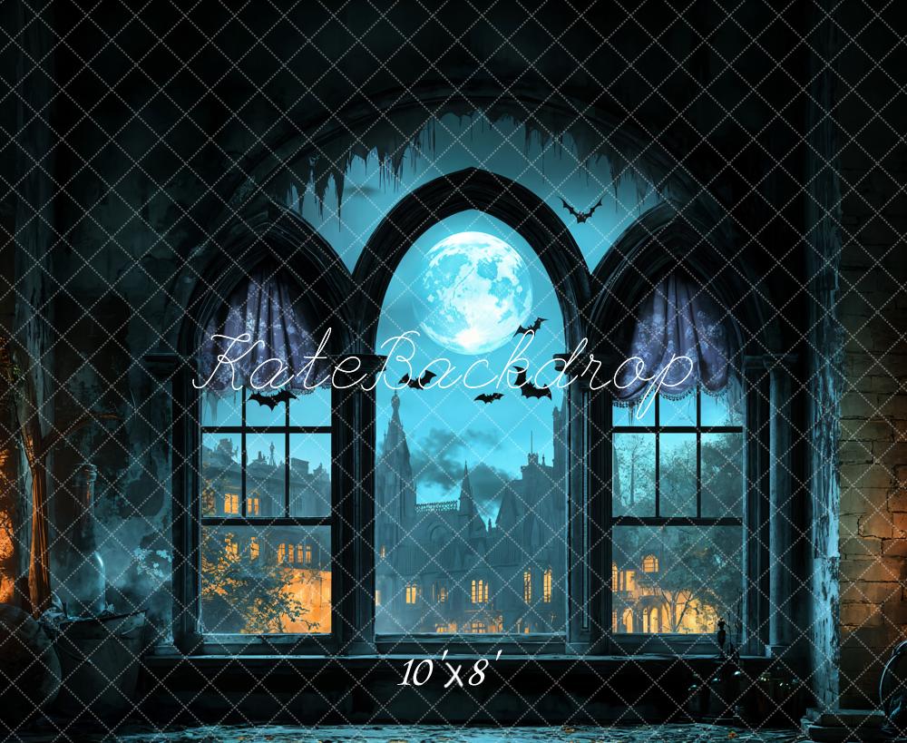 Kate Fleece Halloween Arch Backdrop Moonlit Night Designed by Emetselch