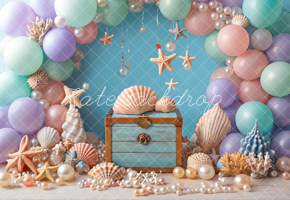 Kate Fleece Pearl Balloon Shell Mermaid Backdrop Designed by Emetselch