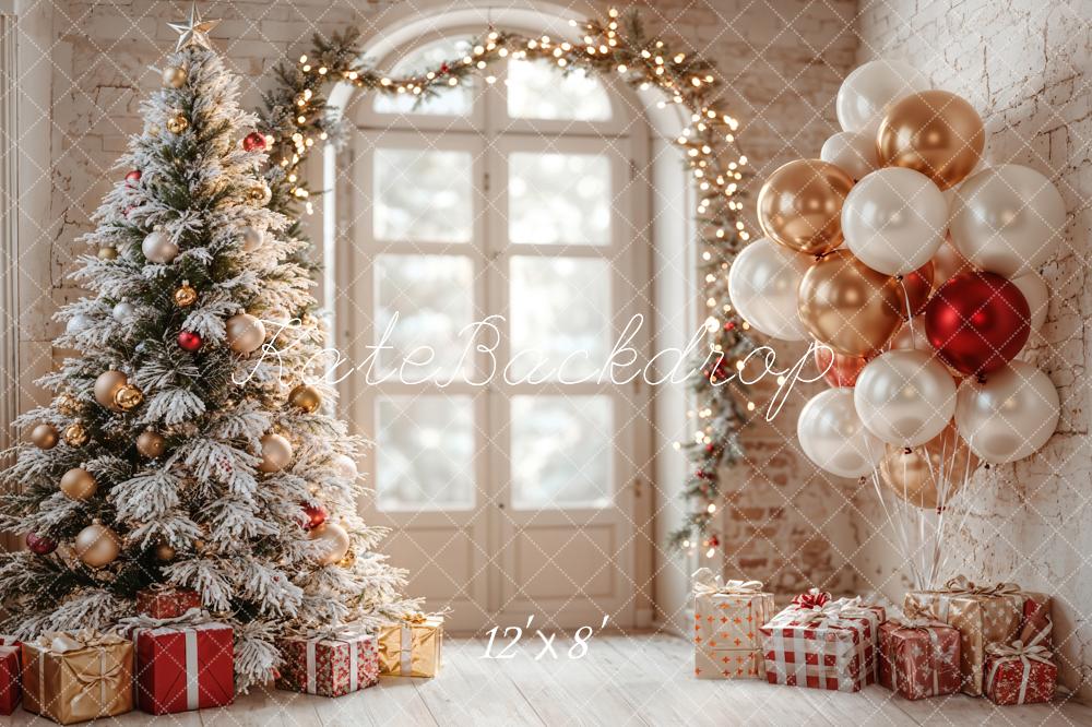 Kate Fleece Christmas Backdrop Balloons Gift Designed by Emetselch