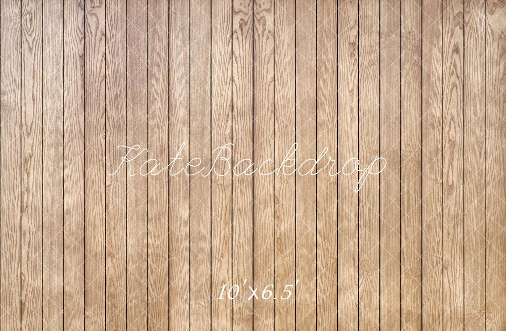 Kate Rustic Brown Wooden Plank Fleece Floor Backdrop Designed by Kate Image