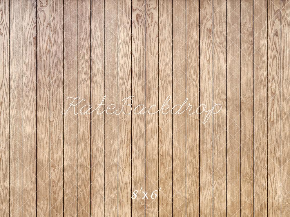 Kate Rustic Brown Wooden Plank Fleece Floor Backdrop Designed by Kate Image