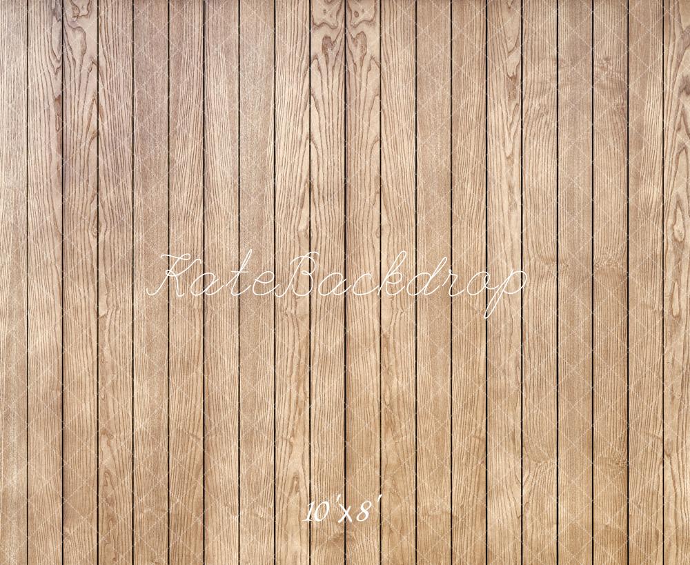 Kate Rustic Brown Wooden Plank Fleece Floor Backdrop Designed by Kate Image