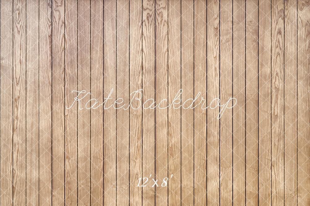 Kate Rustic Brown Wooden Plank Fleece Floor Backdrop Designed by Kate Image