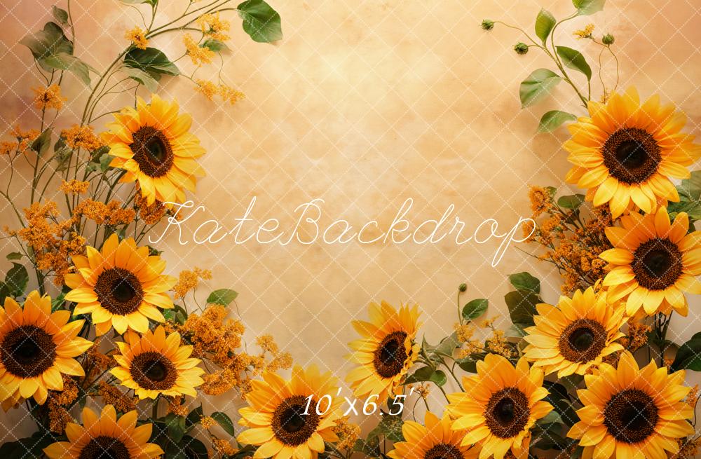 Kate Fleece Autumn Sunflower Backdrop Designed by Emetselch