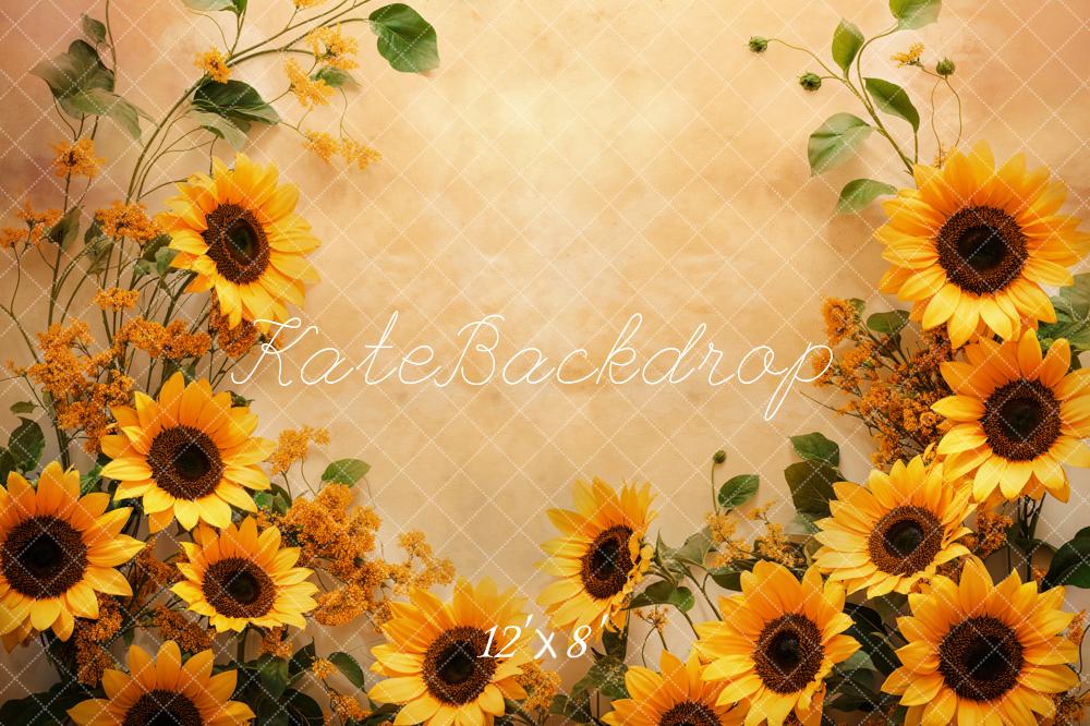 Kate Fleece Autumn Sunflower Backdrop Designed by Emetselch