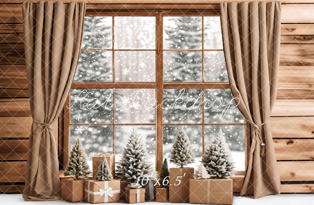 Kate Fleece Winter Window Snow Gift Backdrop Designed by Emetselch