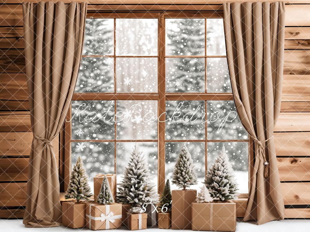 Kate Fleece Winter Window Snow Gift Backdrop Designed by Emetselch