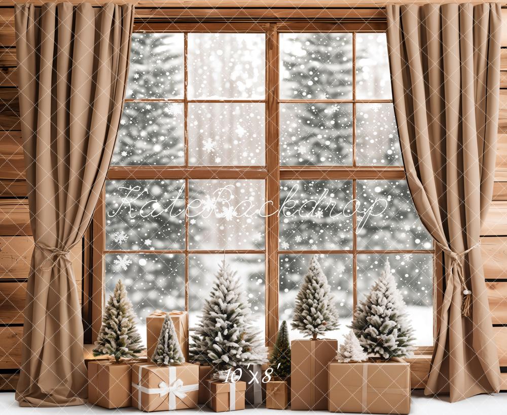 Kate Fleece Winter Window Snow Gift Backdrop Designed by Emetselch