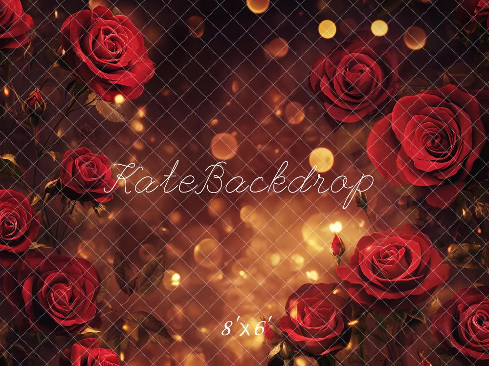 Kate Valentine's Day Roses Bokeh Backdrop Designed by Emetselch