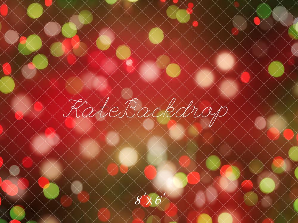 Kate Fleece Red Green Bokeh Lights Backdrop Designed by Emetselch