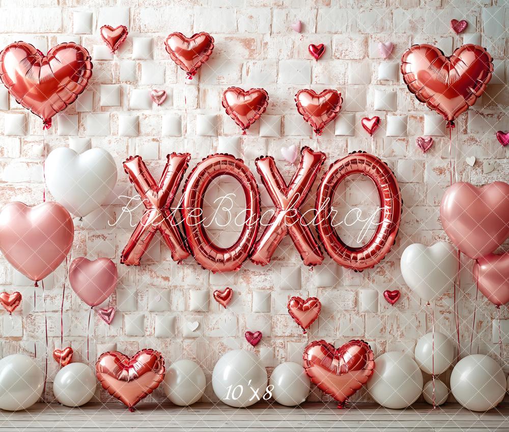 Kate Fleece Valentine's Day Heart Balloon Backdrop Designed by Emetselch