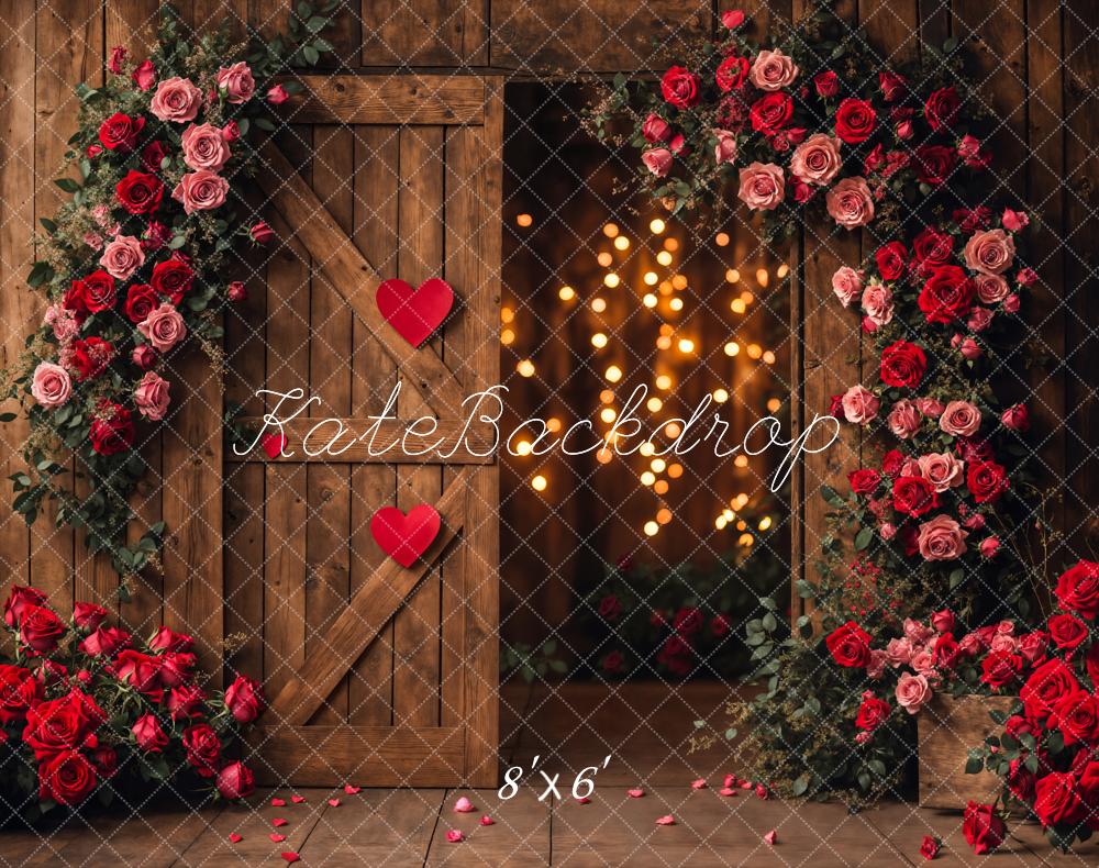 Kate Valentine's Day Flower Barn Door Backdrop Designed by Emetselch