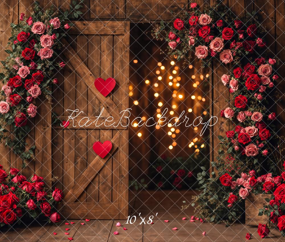 Kate Valentine's Day Flower Barn Door Backdrop Designed by Emetselch