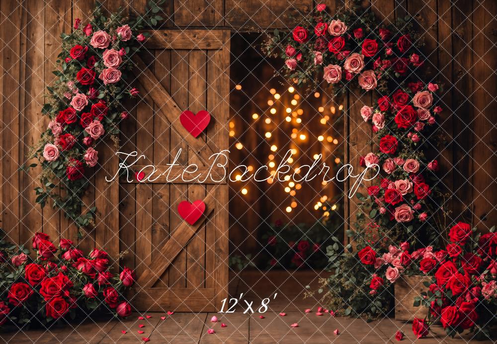 Kate Valentine's Day Flower Barn Door Backdrop Designed by Emetselch