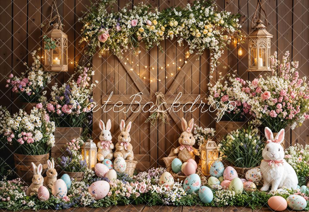 Kate Easter Eggs Bunny Flowers Backdrop Designed by Emetselch