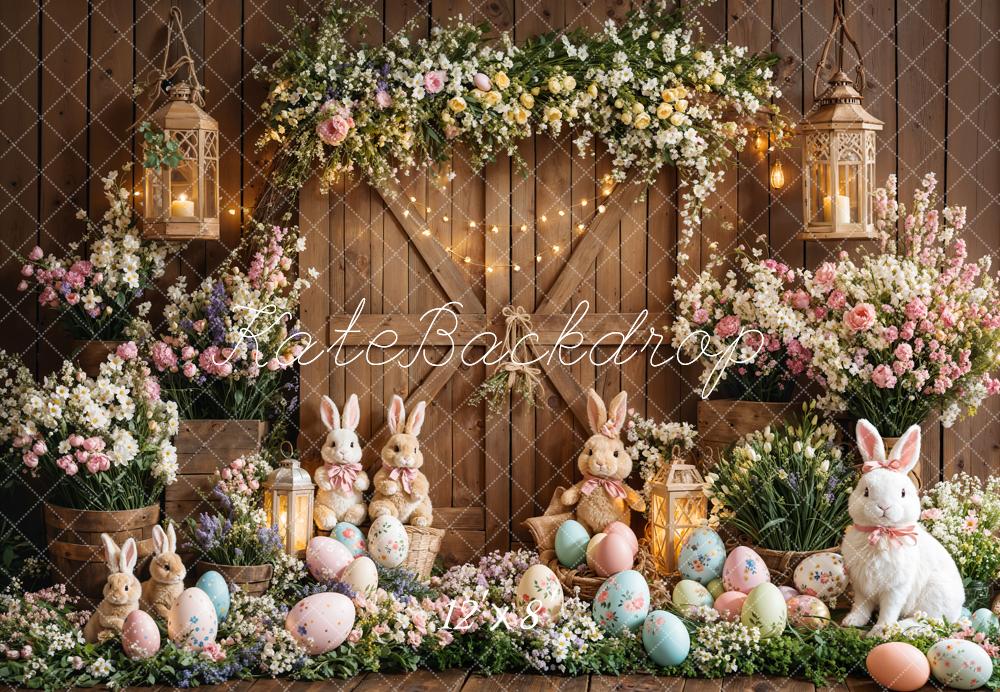 Kate Easter Eggs Bunny Flowers Backdrop Designed by Emetselch