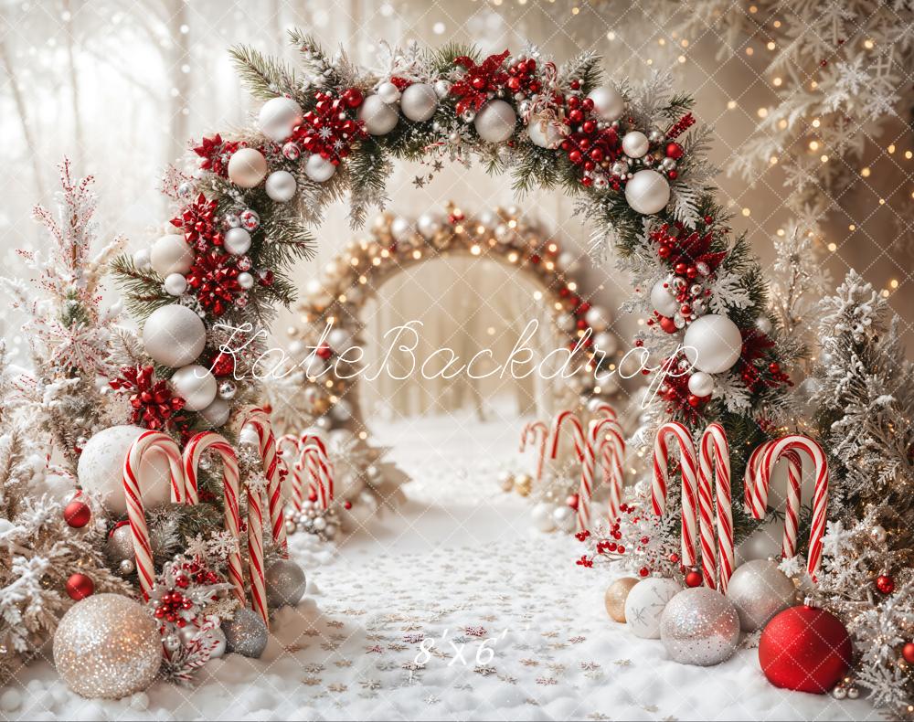 Kate Christmas Arch Decoration Snow Backdrop Designed by Emetselch