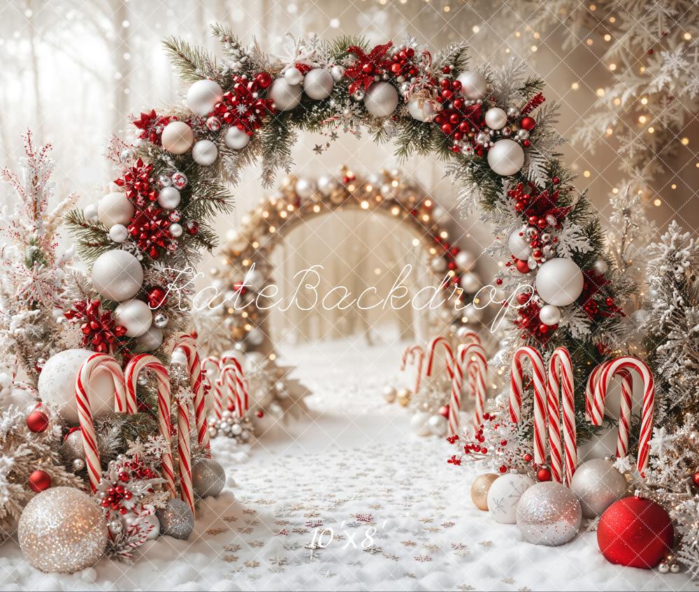 Kate Christmas Arch Decoration Snow Backdrop Designed by Emetselch