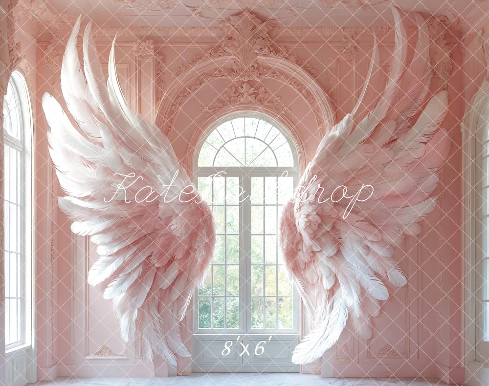 Kate Light Pink Wing Window Backdrop Designed by Emetselch