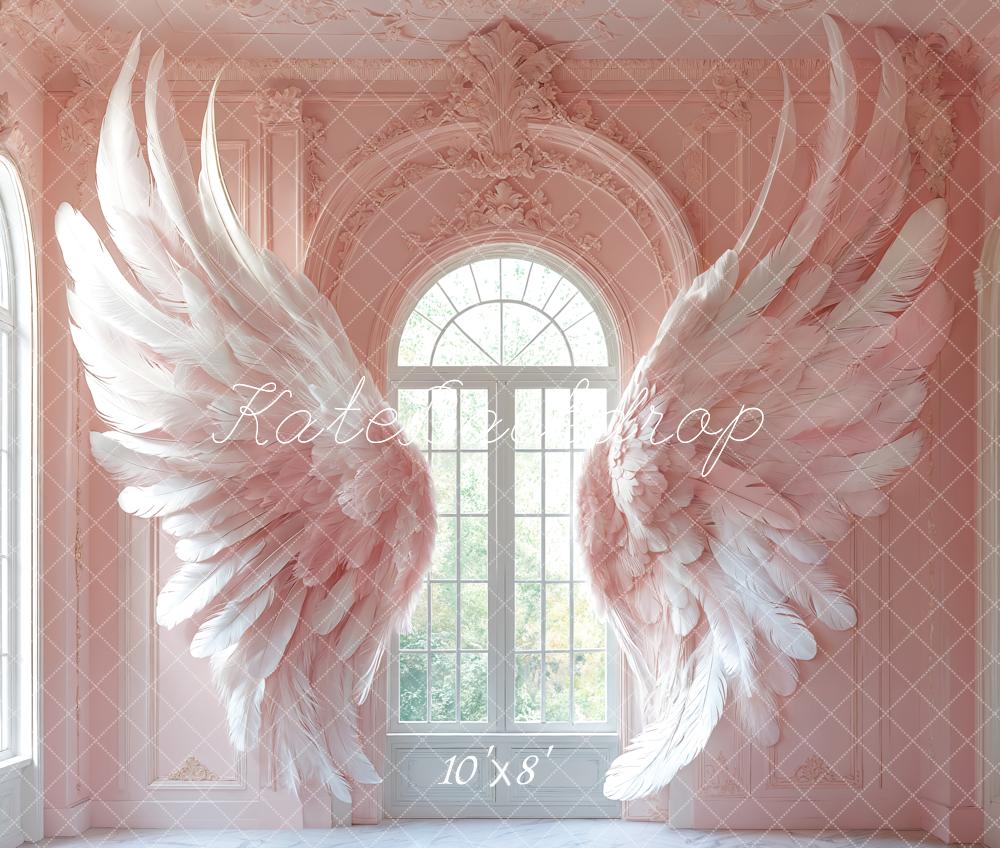 Kate Light Pink Wing Window Backdrop Designed by Emetselch