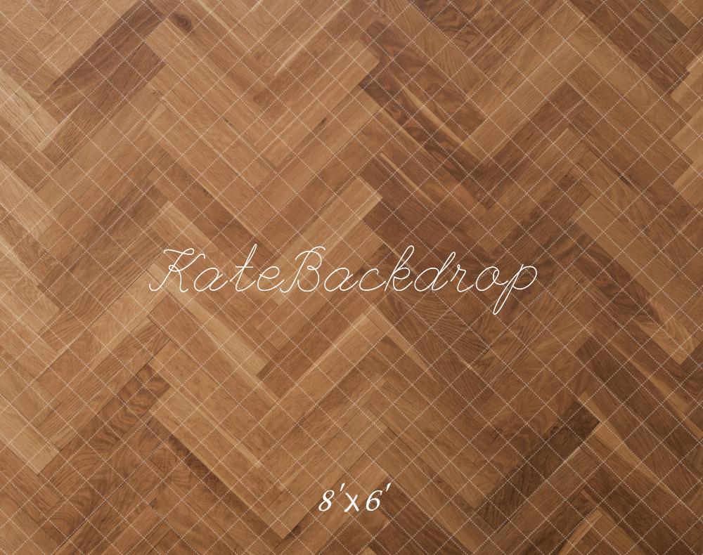 Kate Fleece Brown Herringbone Floor Backdrop Designed by Kate Image