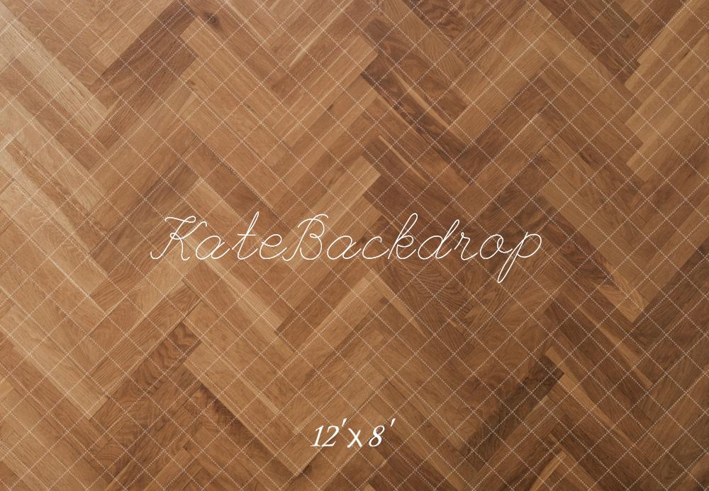 Kate Fleece Brown Herringbone Floor Backdrop Designed by Kate Image