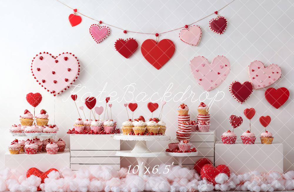 Kate Fleece Valentine Dessert Cupcake Backdrop Designed by Emetselch