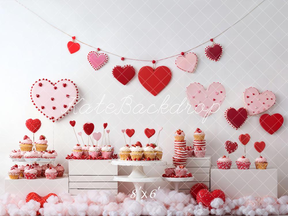 Kate Fleece Valentine Dessert Cupcake Backdrop Designed by Emetselch