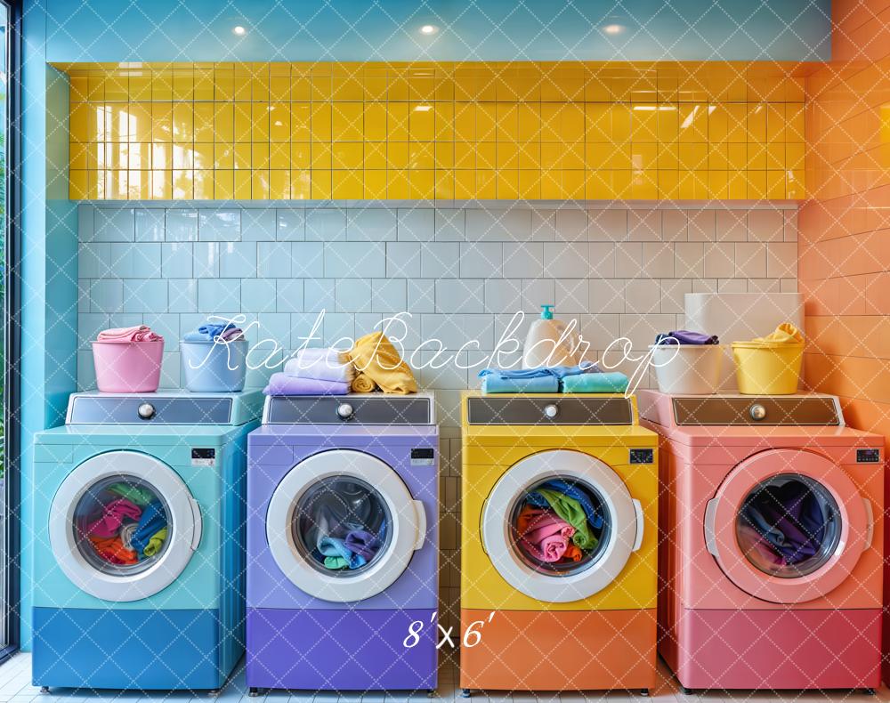 Kate Colorful Laundry Room Backdrop Designed by Emetselch