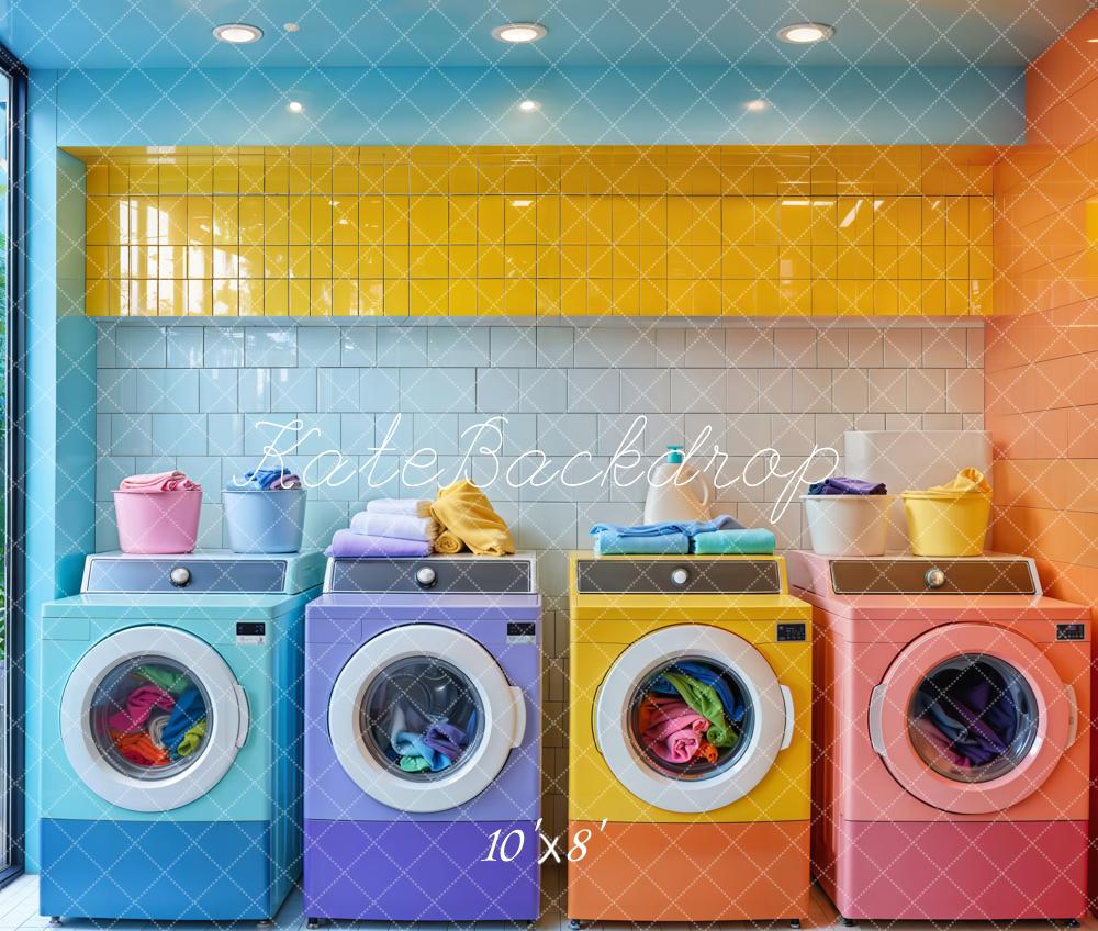 Kate Colorful Laundry Room Backdrop Designed by Emetselch