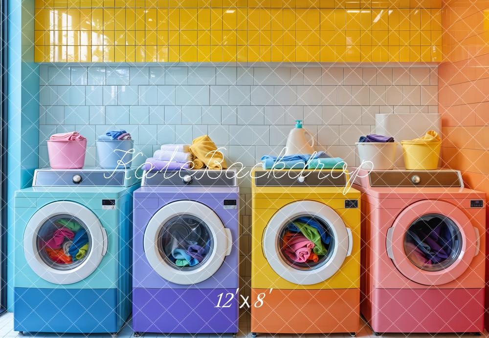 Kate Colorful Laundry Room Backdrop Designed by Emetselch