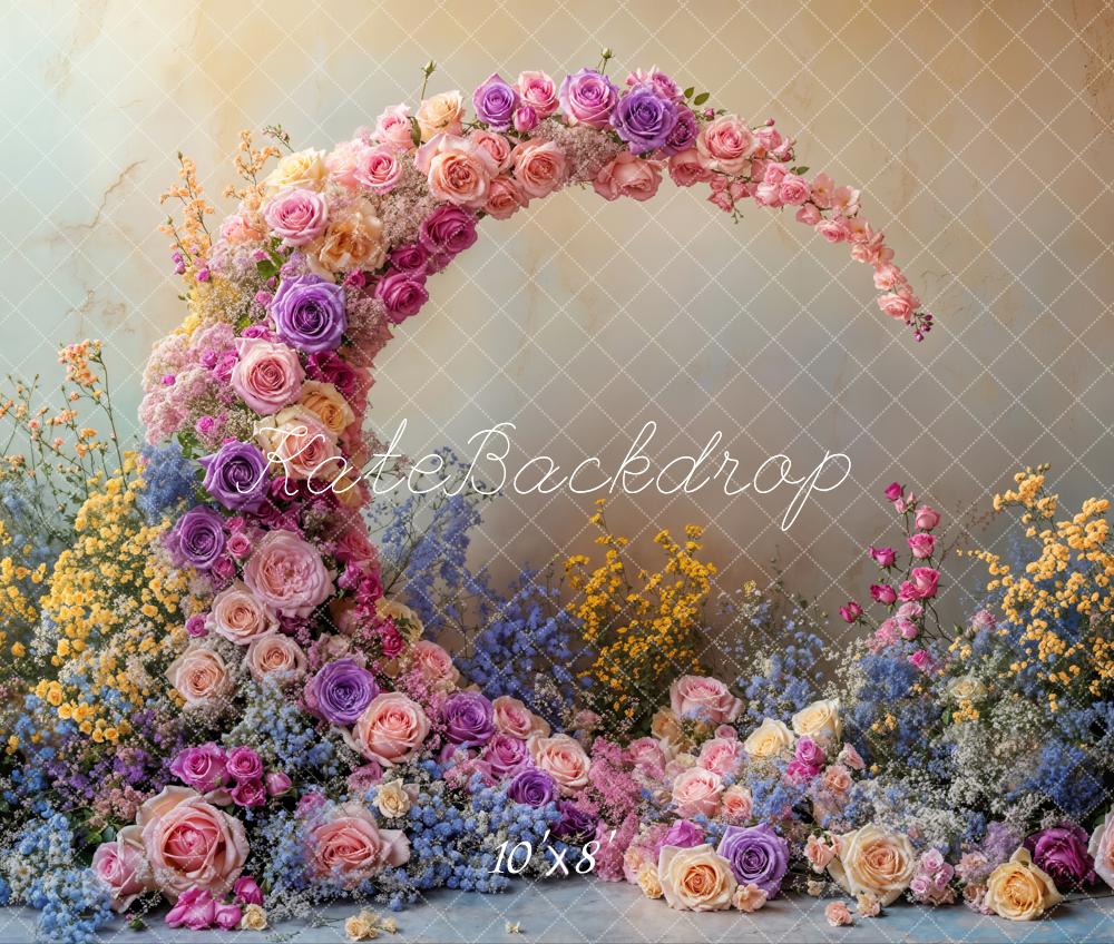 Kate Fleece Cake Smash Flower Moon Backdrop Designed by Emetselch