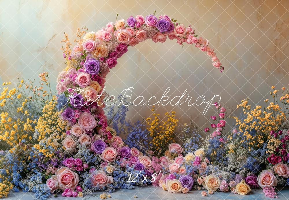 Kate Fleece Cake Smash Flower Moon Backdrop Designed by Emetselch