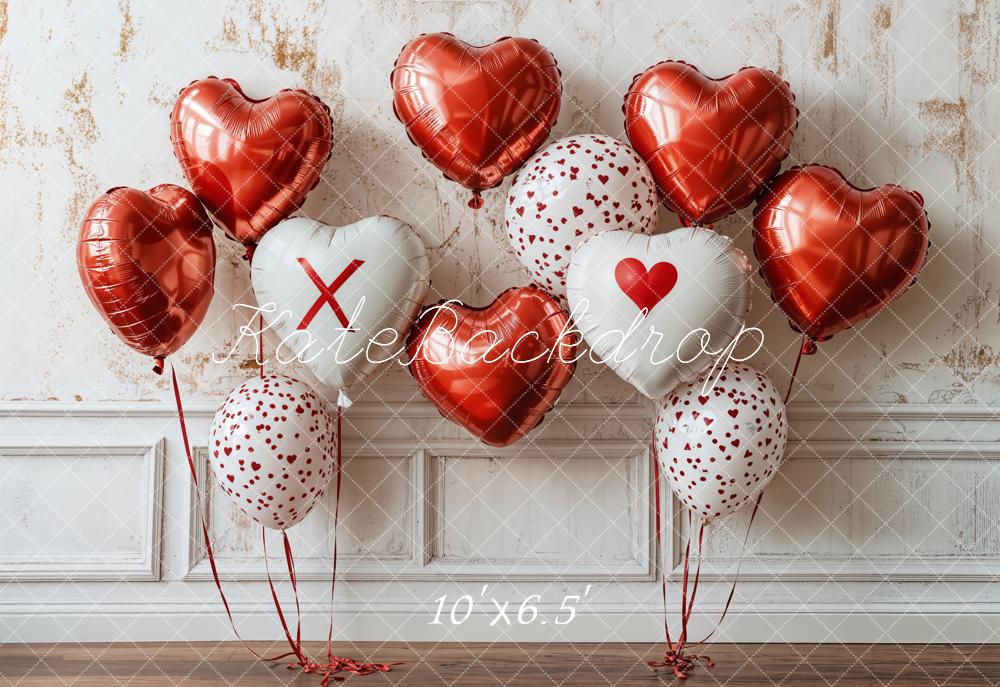 Kate Fleece Valentine Heart Balloon Wall Backdrop Designed by Emetselch