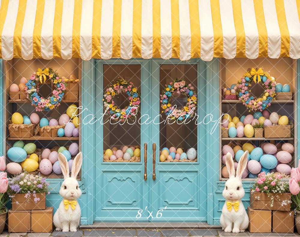 Kate Easter Bunny Floral Eggs Shop Backdrop Designed by Emetselch