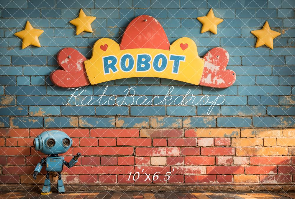 Kate Robot Stars Brick Backdrop Designed by Emetselch