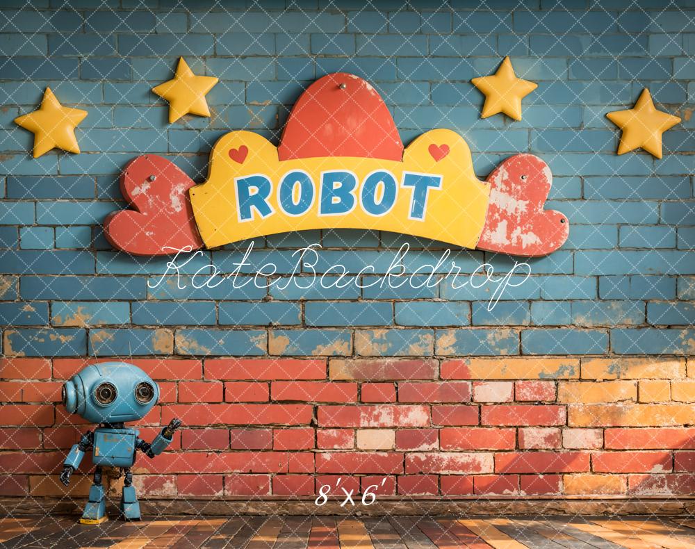 Kate Robot Stars Brick Backdrop Designed by Emetselch