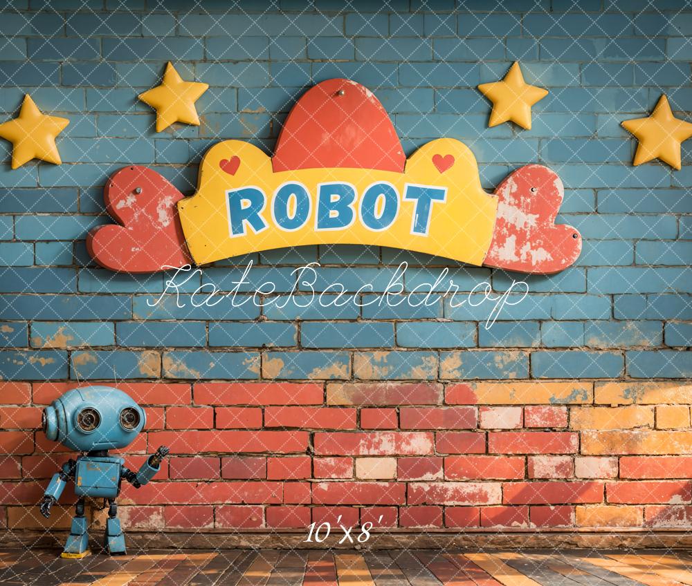 Kate Robot Stars Brick Backdrop Designed by Emetselch