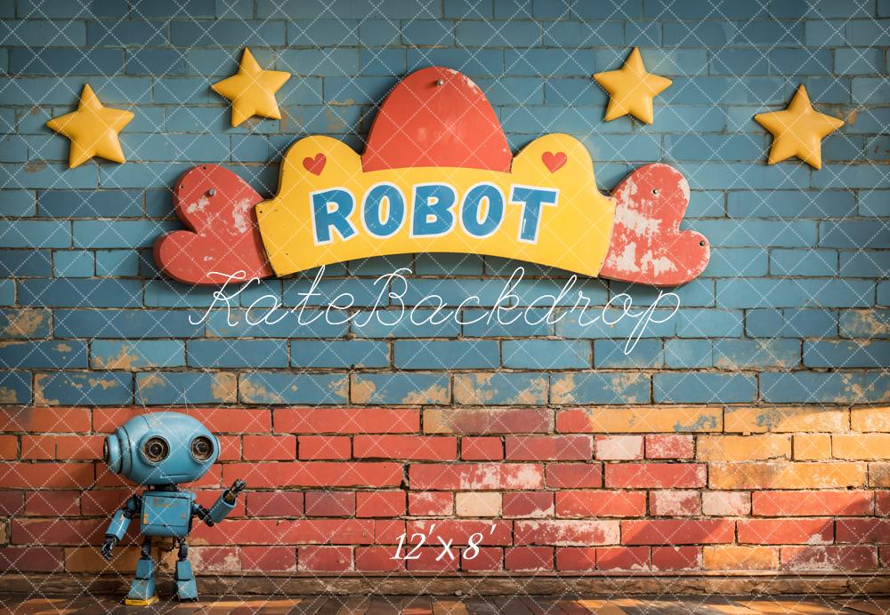 Kate Robot Stars Brick Backdrop Designed by Emetselch