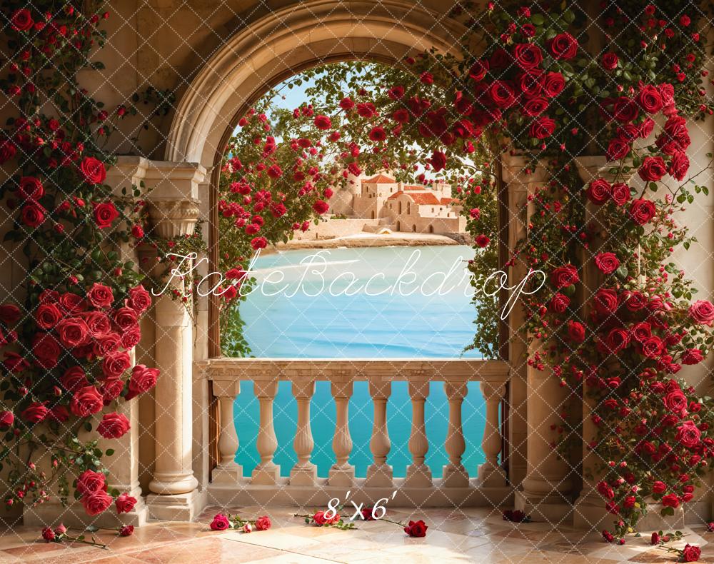 Kate Roses Arch Balcony Lake Backdrop Designed by Emetselch