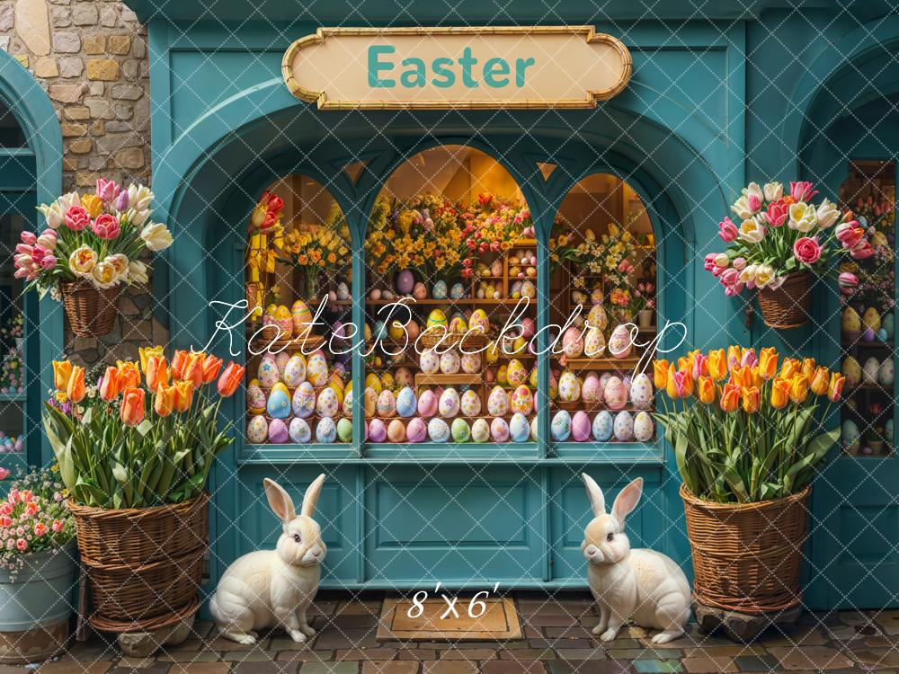 Kate Fleece Easter Bunny Flower Eggs Shop Backdrop Designed by Emetselch