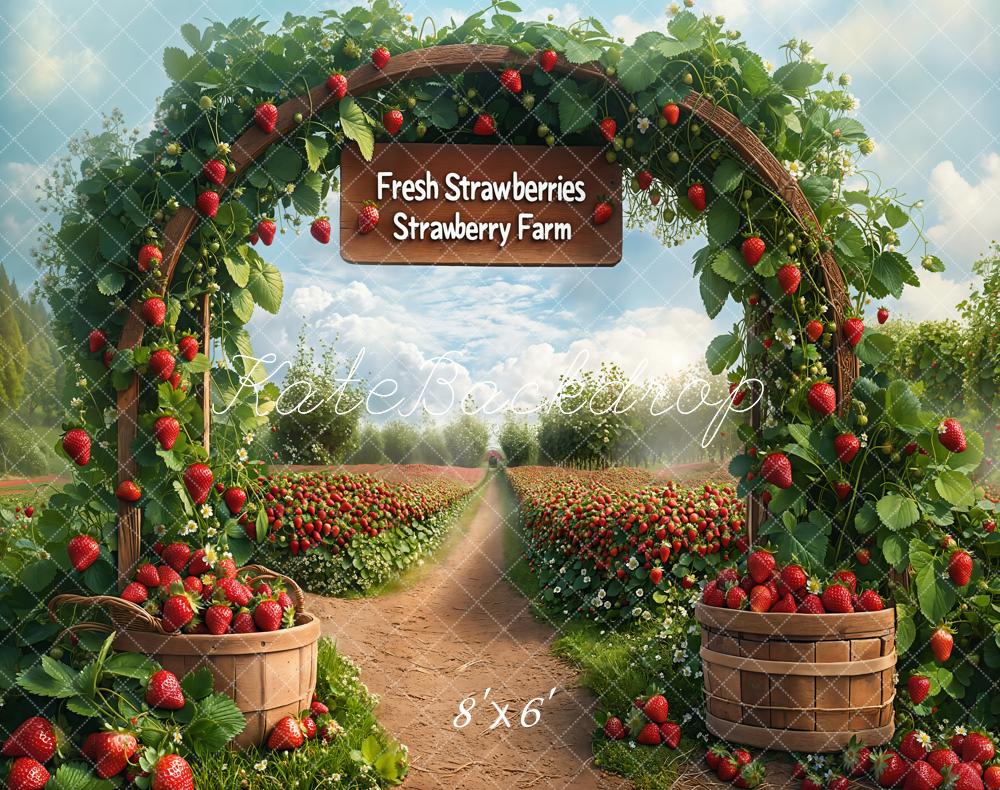 Kate Fleece Strawberry Farm Backdrop Designed by Emetselch